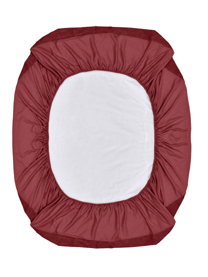 Home Ecstasy 100% Cotton Mattres Protector | 200GSM | Maroon