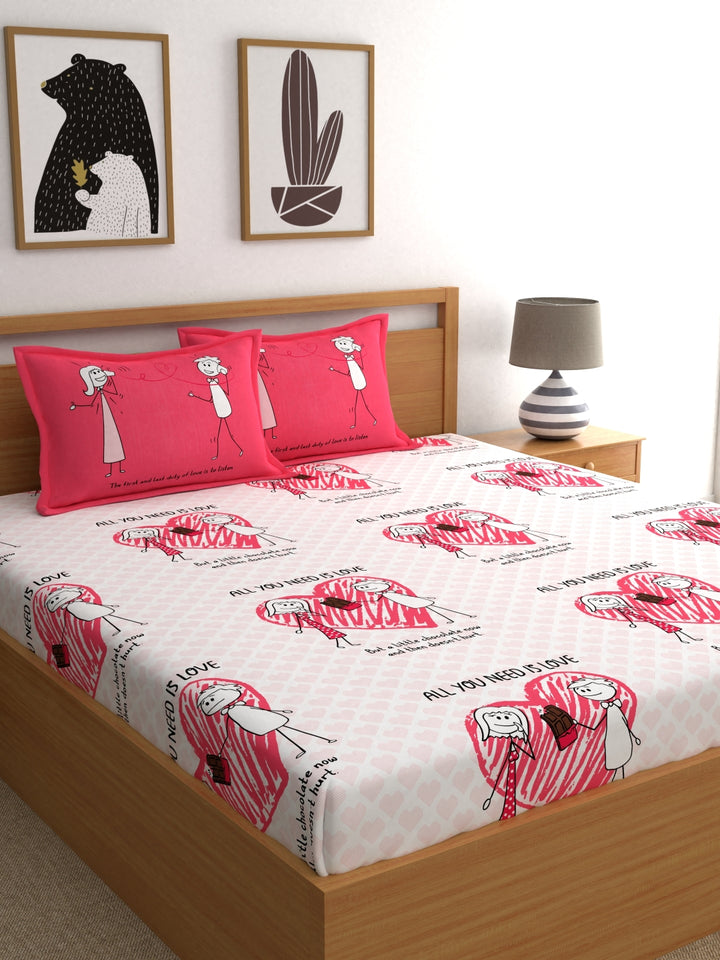 My Room 100% Cotton Children Bedsheet Set | 140 TC | Pink