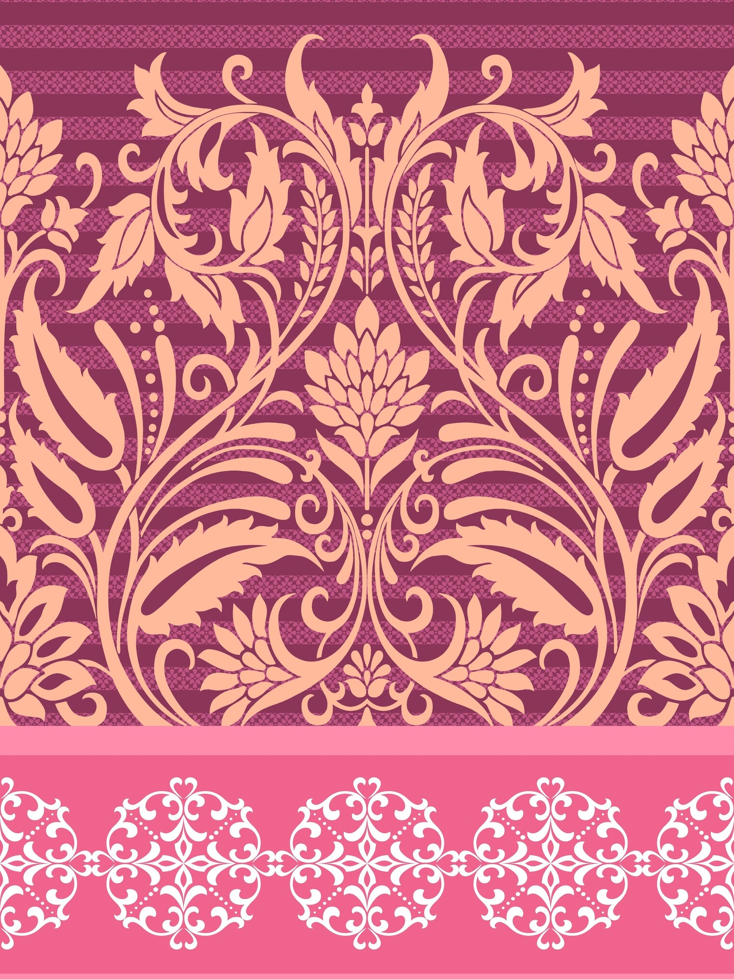 My Room 100% Cotton Ethnic Bedsheet Set | 140 TC | Dark Pink