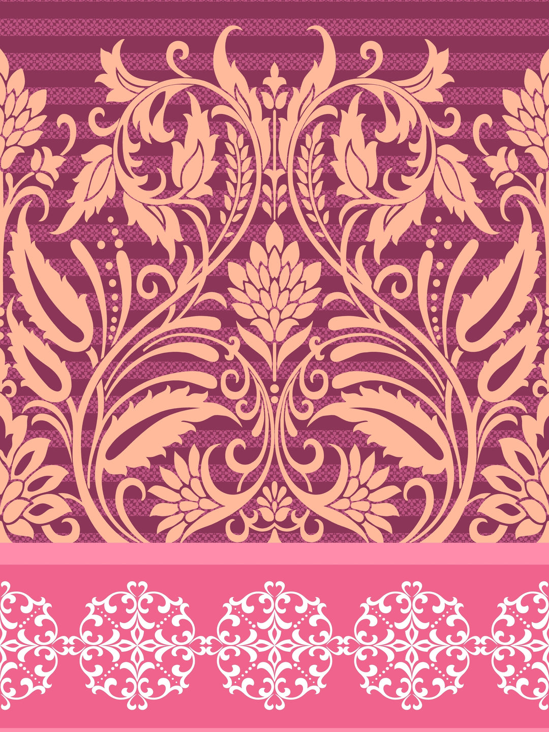 My Room 100% Cotton Ethnic Bedsheet Set | 140 TC | Dark Pink