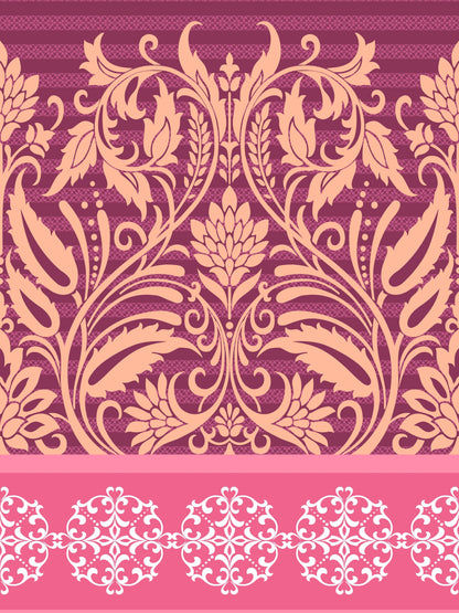 My Room 100% Cotton Ethnic Bedsheet Set | 140 TC | Dark Pink