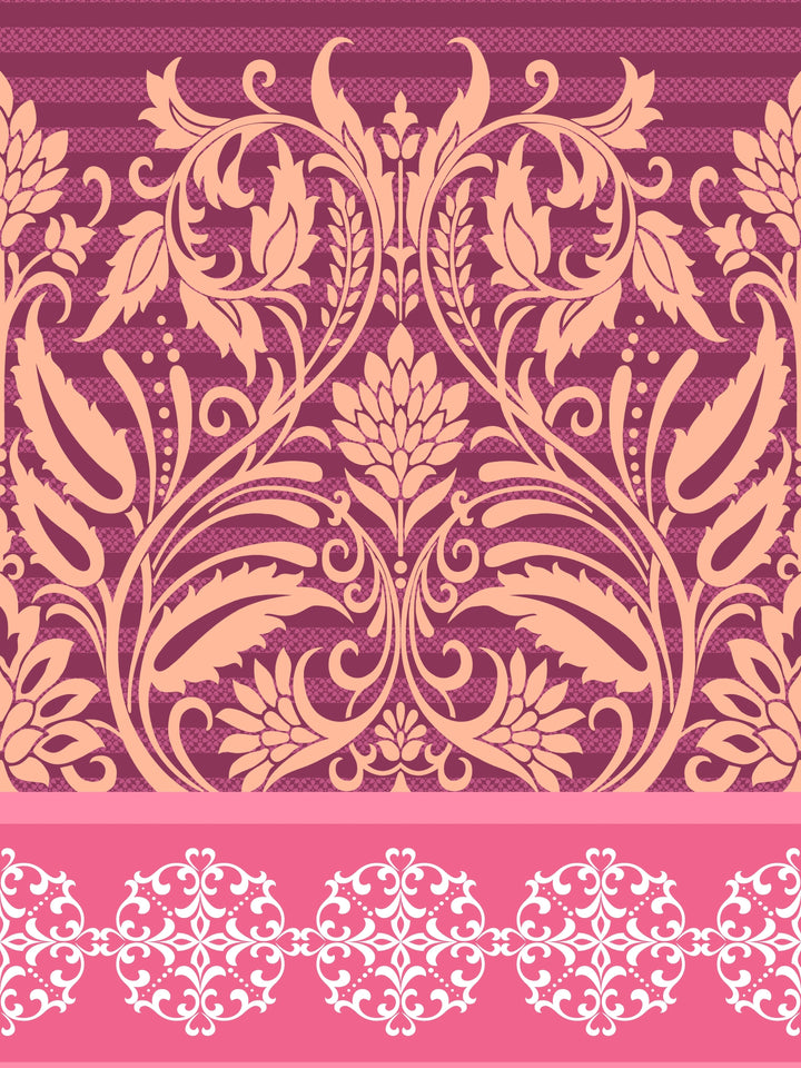 My Room 100% Cotton Ethnic Bedsheet Set | 140 TC | Dark Pink