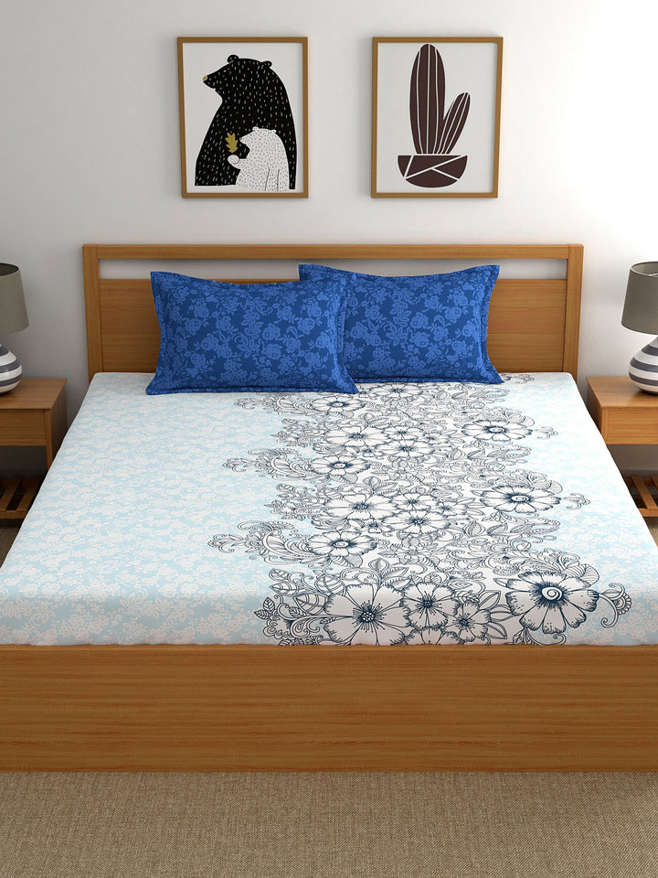 Home Ecstasy 100% Cotton Floral Bedsheet Set