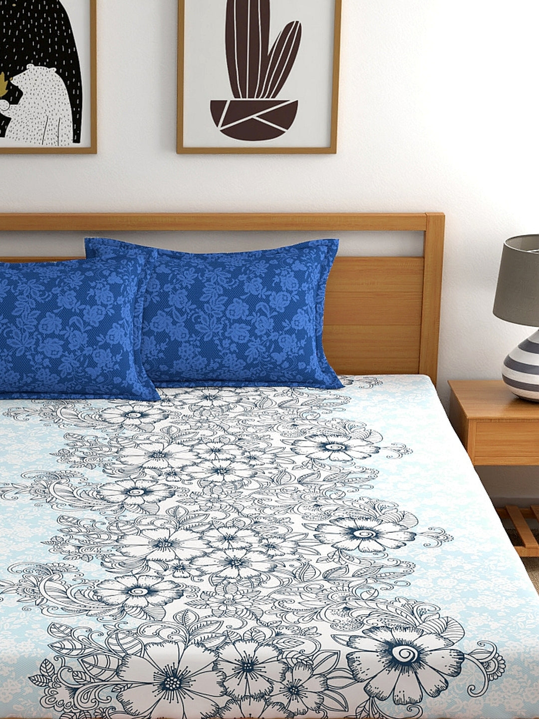 Home Ecstasy 100% Cotton Floral Bedsheet Set