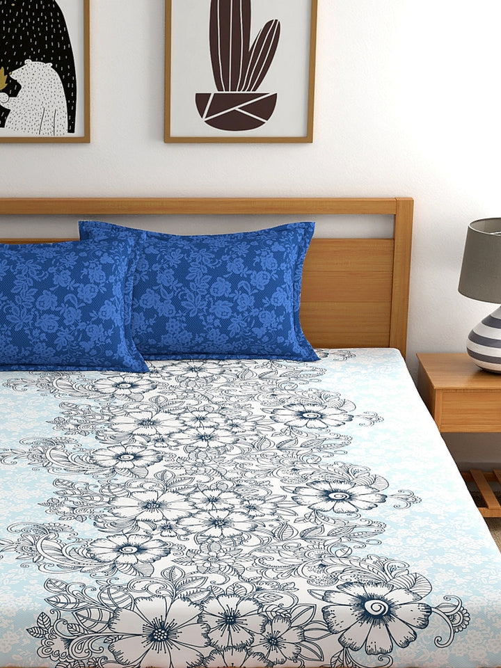 Home Ecstasy 100% Cotton Floral Bedsheet Set