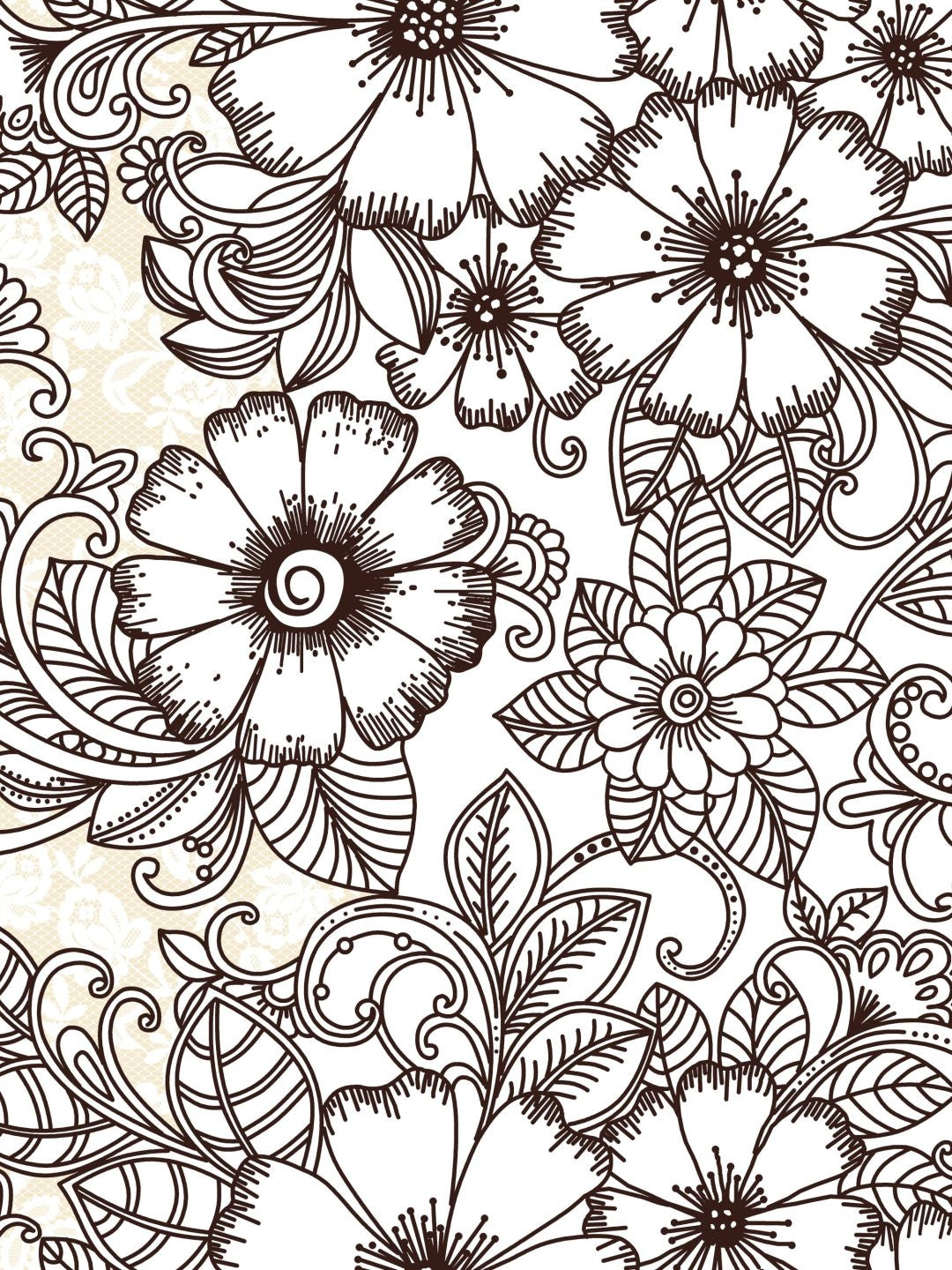 My Room 100% Cotton Floral Bedsheet Set | 140 TC | Brown