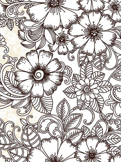 My Room 100% Cotton Floral Bedsheet Set | 140 TC | Brown