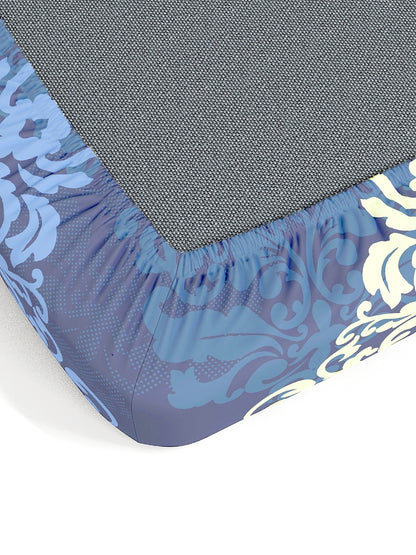 My Room 100% Cotton Ethnic Bedsheet Set | 140 TC | Navy Blue