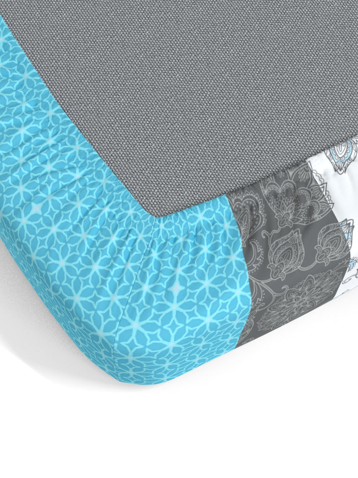 My Room 100% Cotton Floral Bedsheet Set | 140 TC | Light Blue