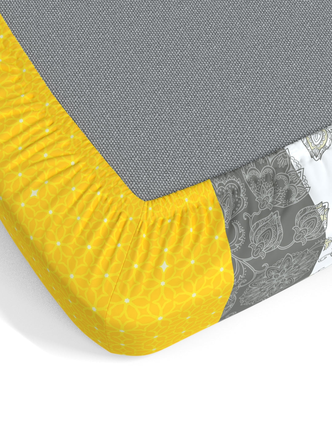 My Room 100% Cotton Floral Bedsheet Set | 140 TC | Yellow