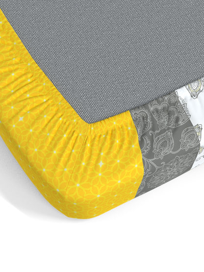 My Room 100% Cotton Floral Bedsheet Set | 140 TC | Yellow