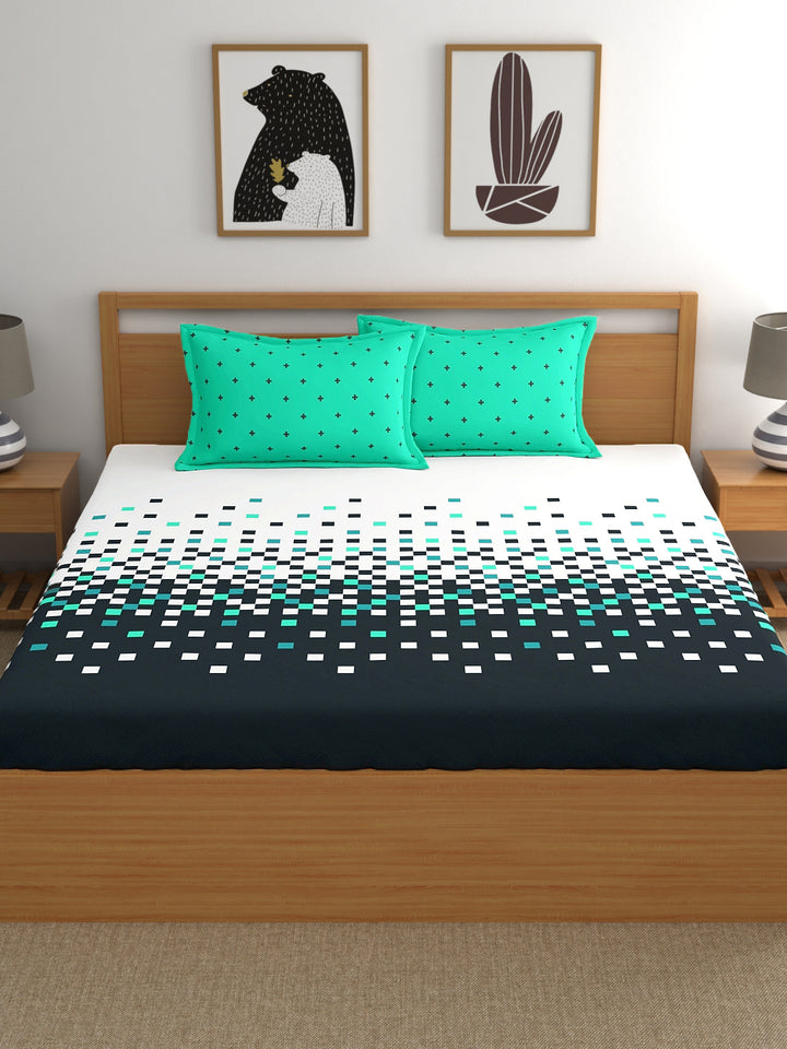 Home Ecstasy 100% Cotton Geometric Bedsheet Set
