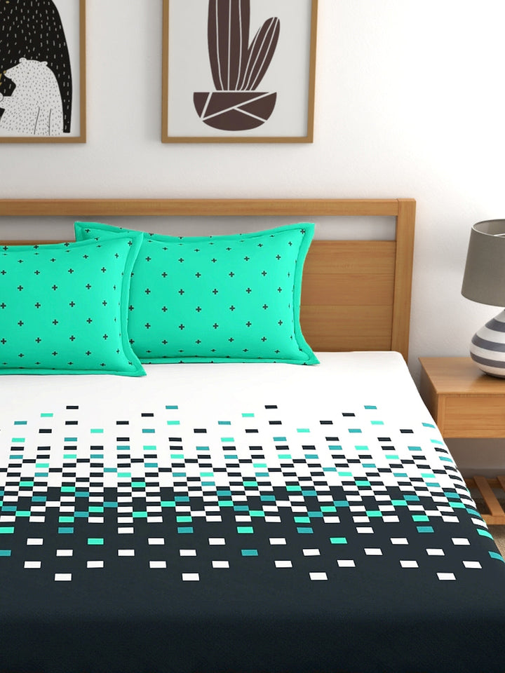 Home Ecstasy 100% Cotton Geometric Bedsheet Set