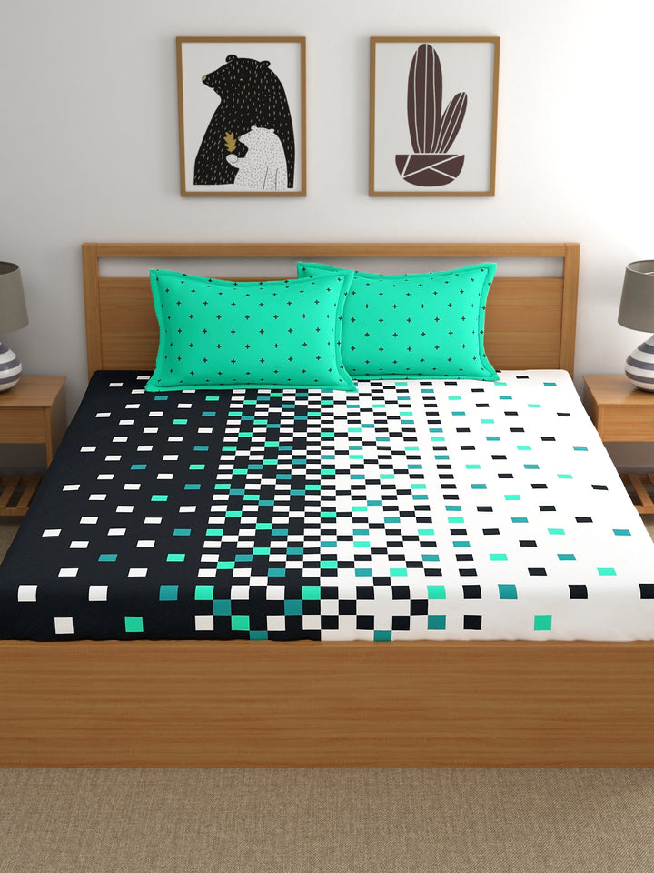 Home Ecstasy 100% Cotton Geometric Bedsheet Set