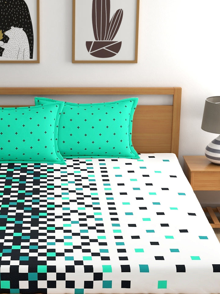 Home Ecstasy 100% Cotton Geometric Bedsheet Set