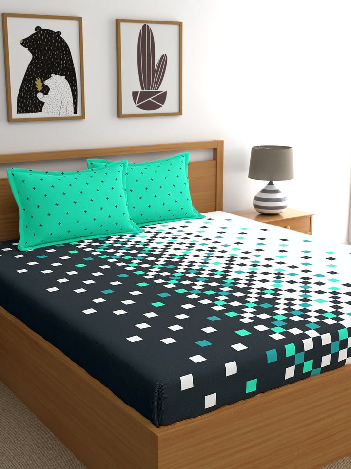 Home Ecstasy 100% Cotton Geometric Bedsheet Set