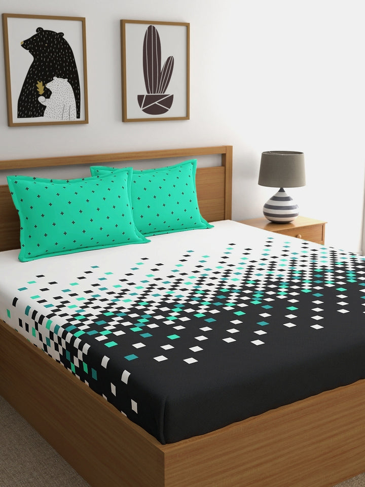 Home Ecstasy 100% Cotton Geometric Bedsheet Set