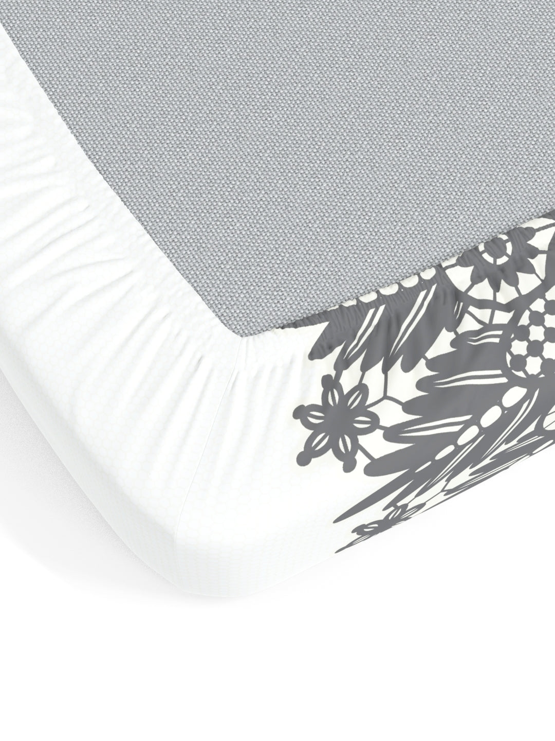 My Room 100% Cotton Ethnic Bedsheet Set | 140 TC | Dark Grey