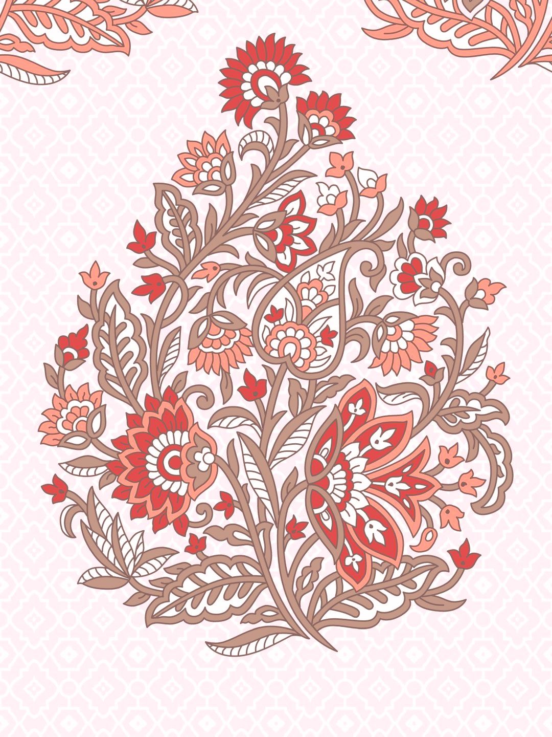 My Room 100% Cotton Floral Bedsheet Set | 140 TC | Tomato