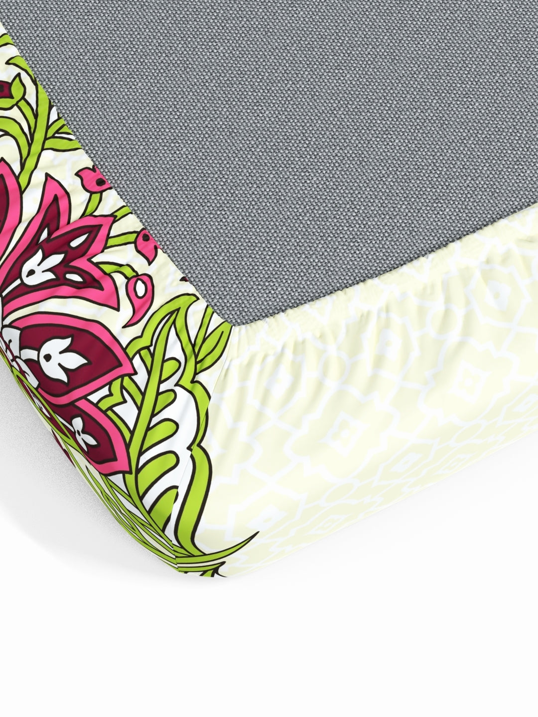 My Room 100% Cotton Floral Bedsheet Set | 140 TC | Dark Pink