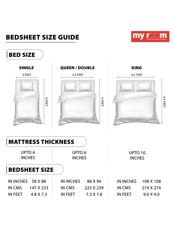 My Room 100% Cotton Floral Bedsheet Set