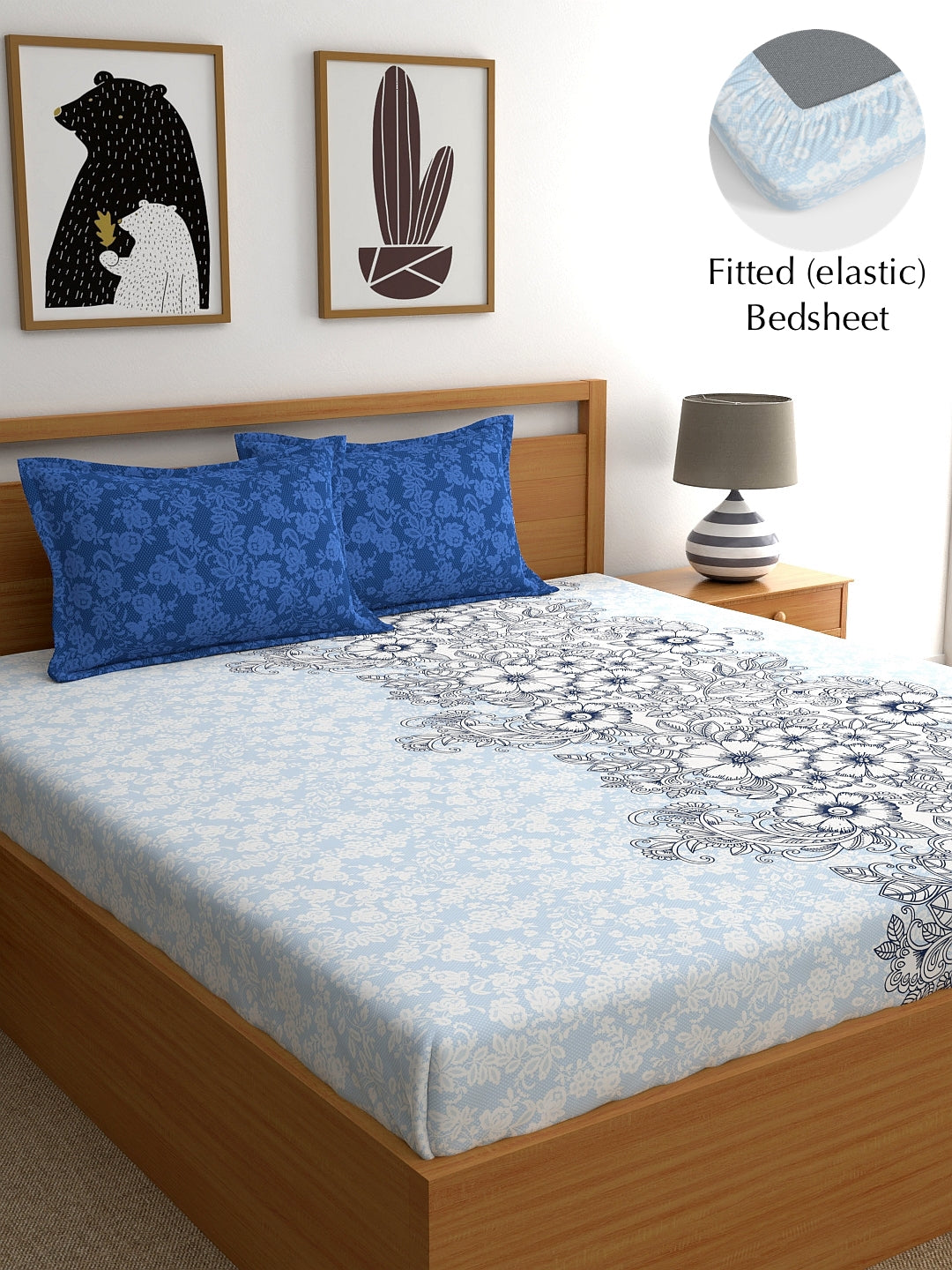 Home Ecstasy 100% Cotton Floral Bedsheet Set