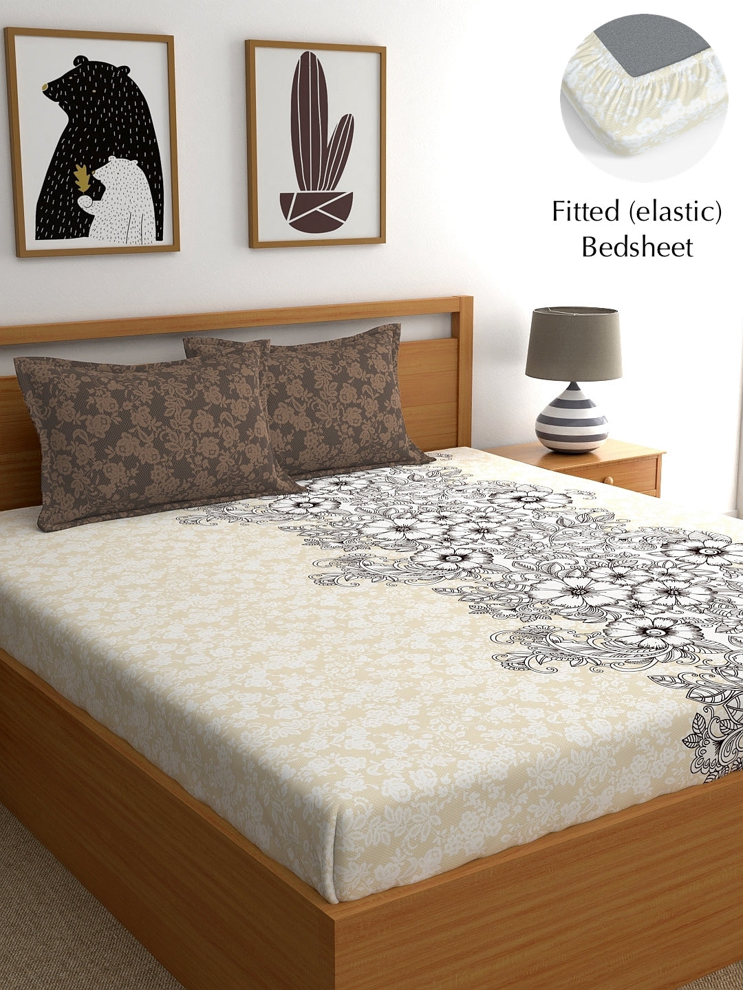Home Ecstasy 100% Cotton Floral Bedsheet Set