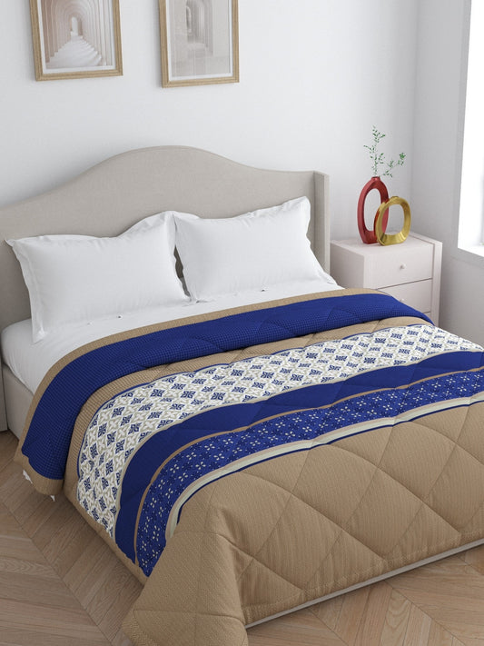 Home Ecstasy 100% Cotton 150 TC Ethnic Quilt - Colour: Blue