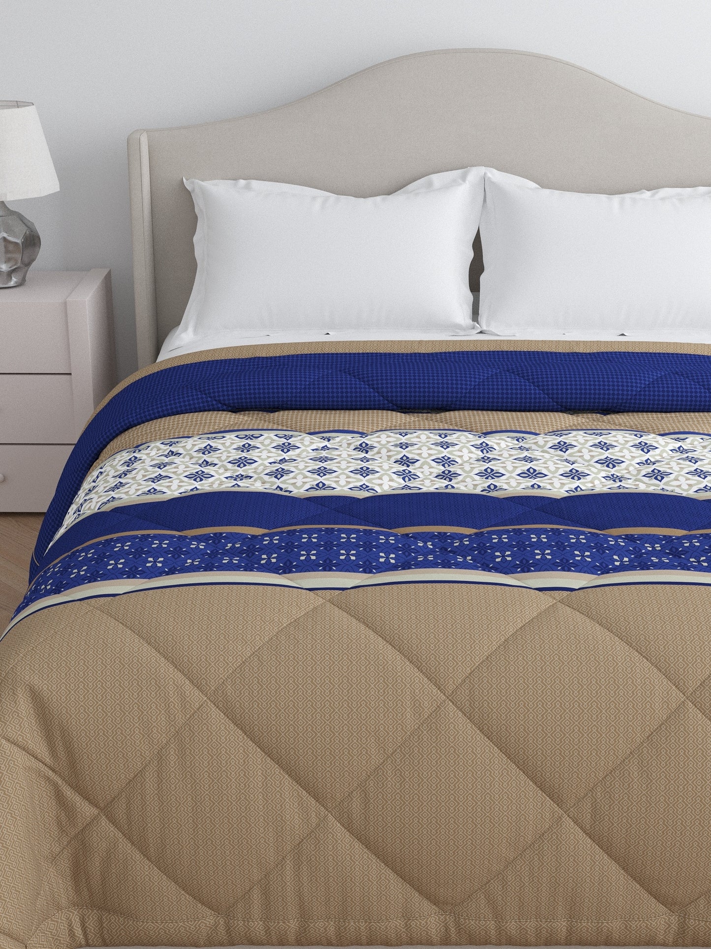 Home Ecstasy 100% Cotton 150 TC Ethnic Quilt - Colour: Blue