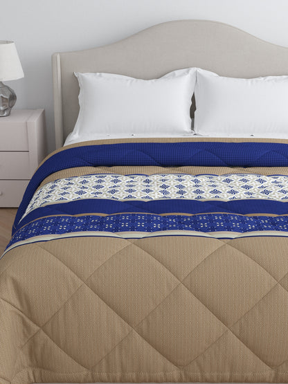 Home Ecstasy 100% Cotton 150 TC Ethnic Quilt - Colour: Blue