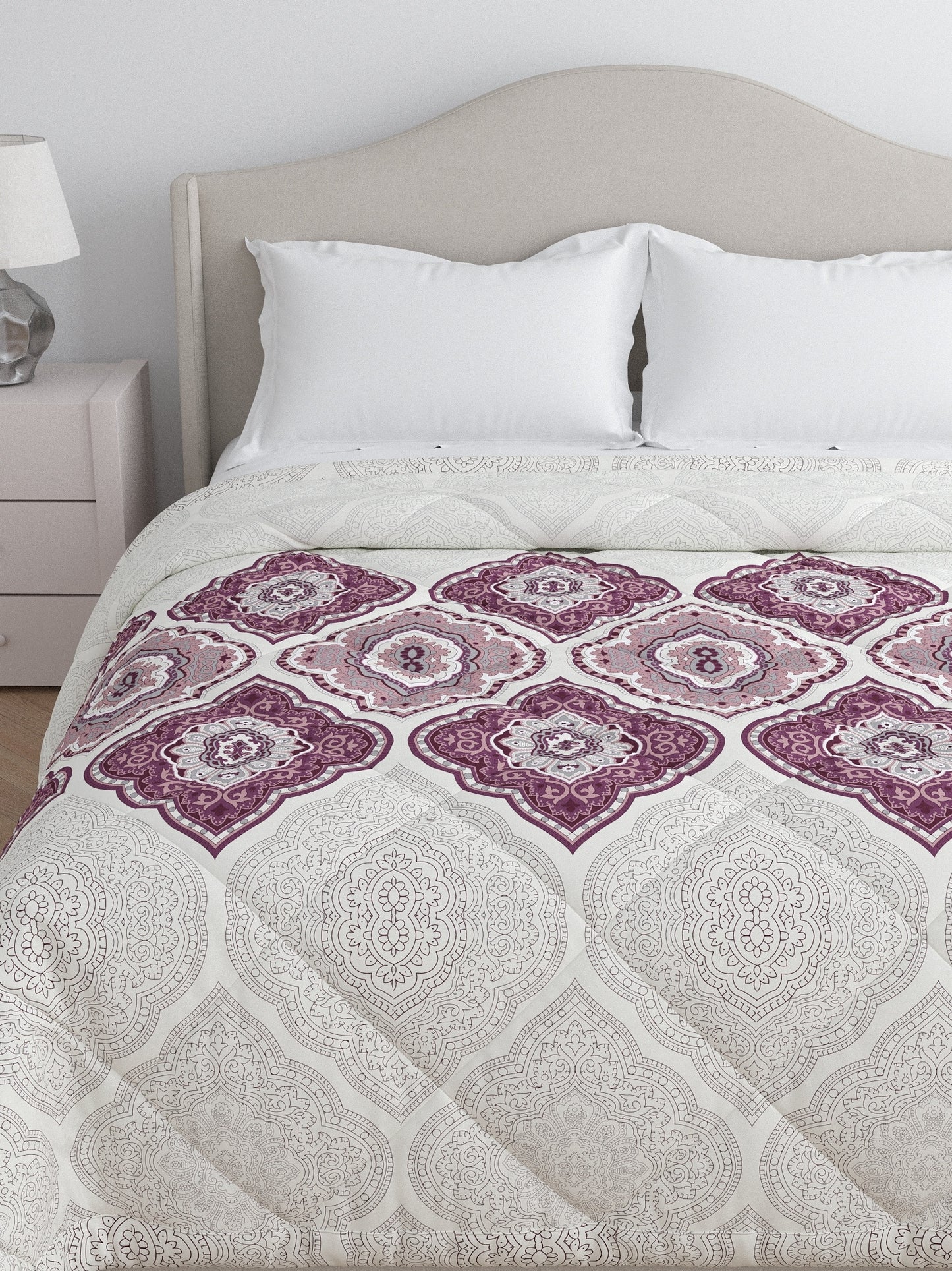 Home Ecstasy 100% Cotton 150 TC Ethnic Quilt - Colour: Purple