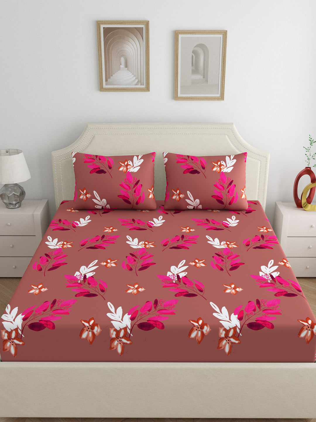 Dreamscape 100% Cotton 180TC Floral Bedsheet Set
