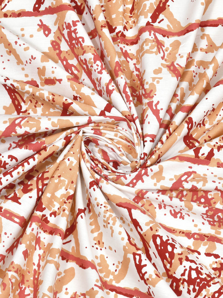 Dreamscape 100% Cotton Abstract Bedsheet Set | 180 TC | Rust