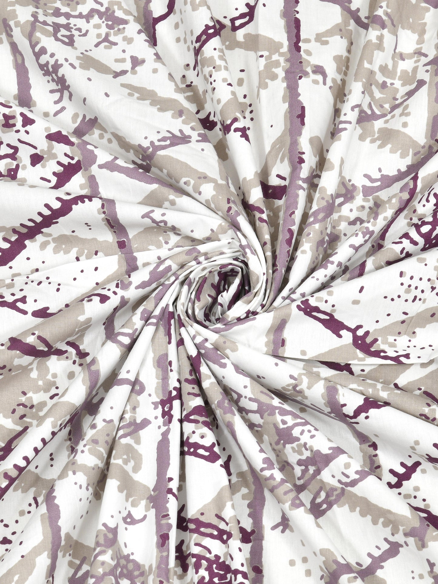 Dreamscape 100% Cotton Abstract Bedsheet Set | 180 TC | Purple