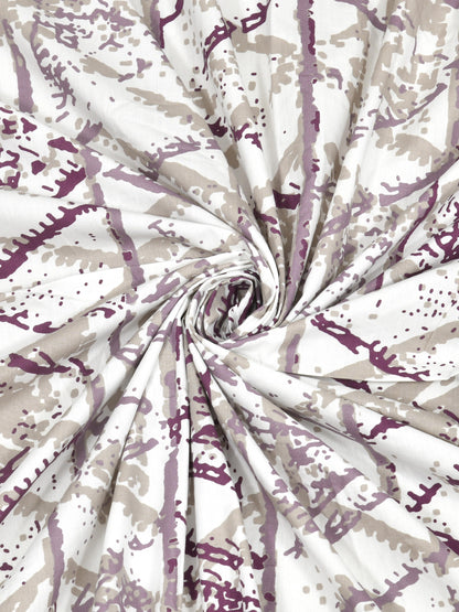 Dreamscape 100% Cotton Abstract Bedsheet Set | 180 TC | Purple