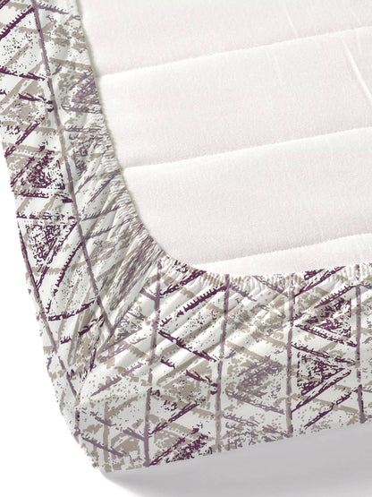 Dreamscape 100% Cotton Abstract Bedsheet Set | 180 TC | Purple