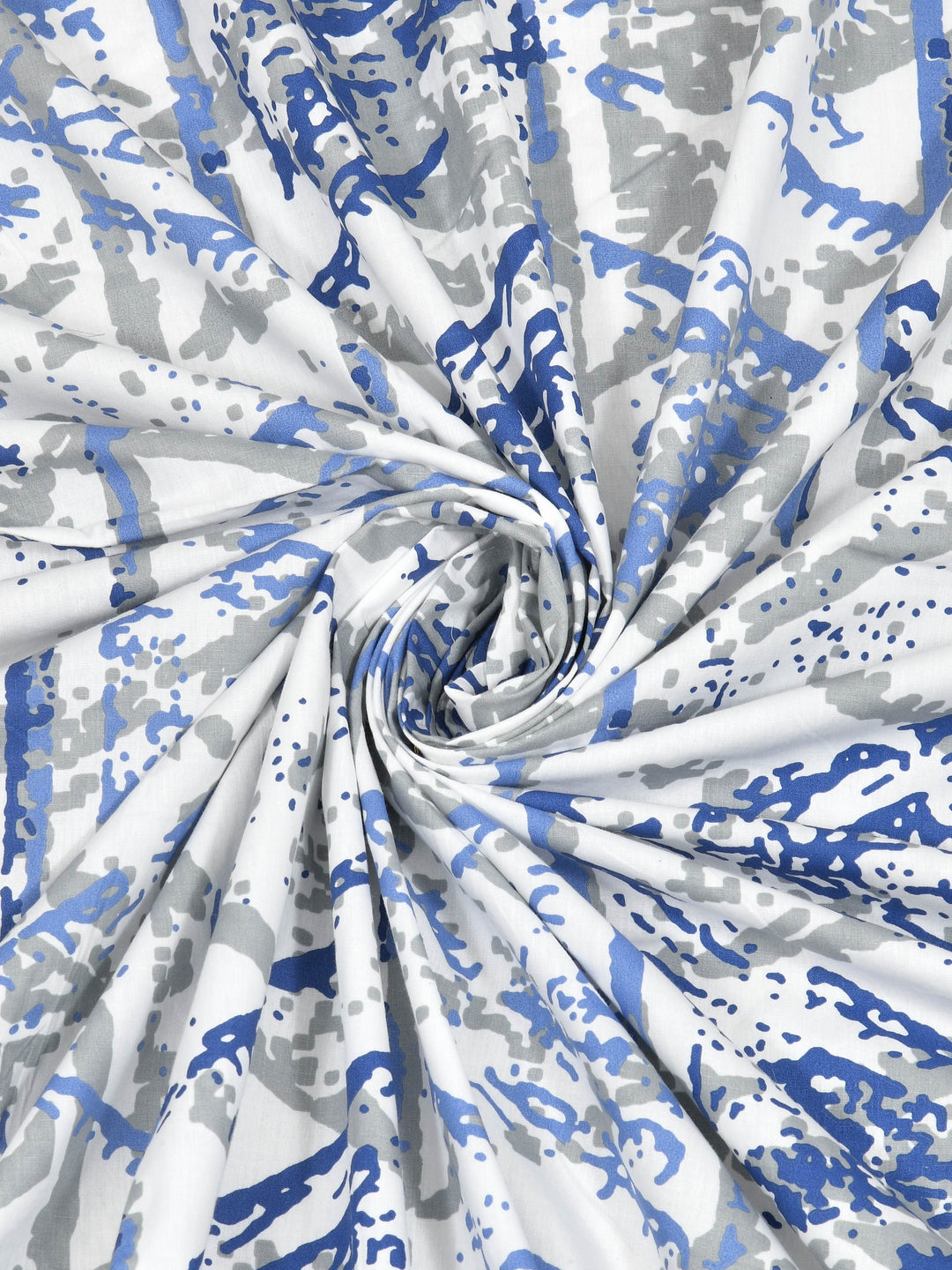 Dreamscape 100% Cotton Abstract Bedsheet Set | 180 TC | Blue