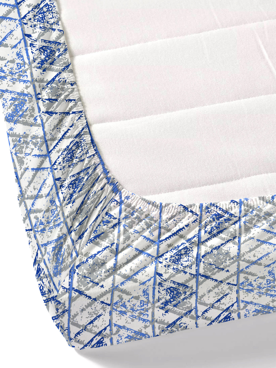 Dreamscape 100% Cotton Abstract Bedsheet Set | 180 TC | Blue