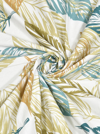 Dreamscape 100% Cotton Floral Bedsheet Set | 180 TC | Green