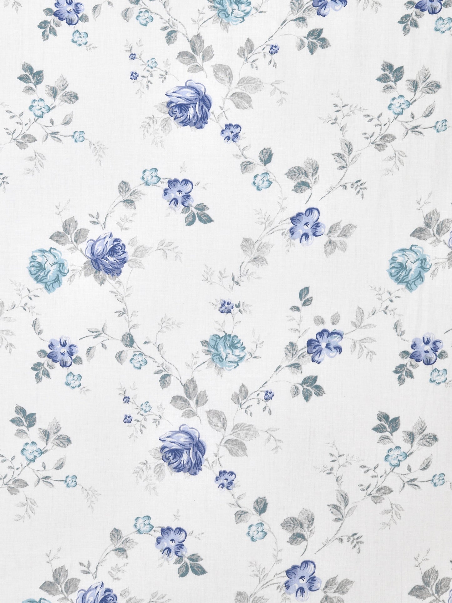 Dreamscape 100% Cotton Floral Bedsheet Set | 300 TC | Blue