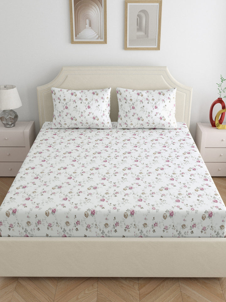 Dreamscape 100% Cotton 300TC Floral Bedsheet Set