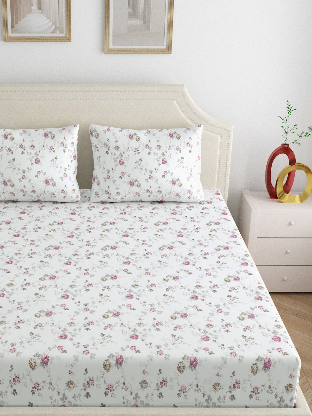 Dreamscape 100% Cotton 300TC Floral Bedsheet Set
