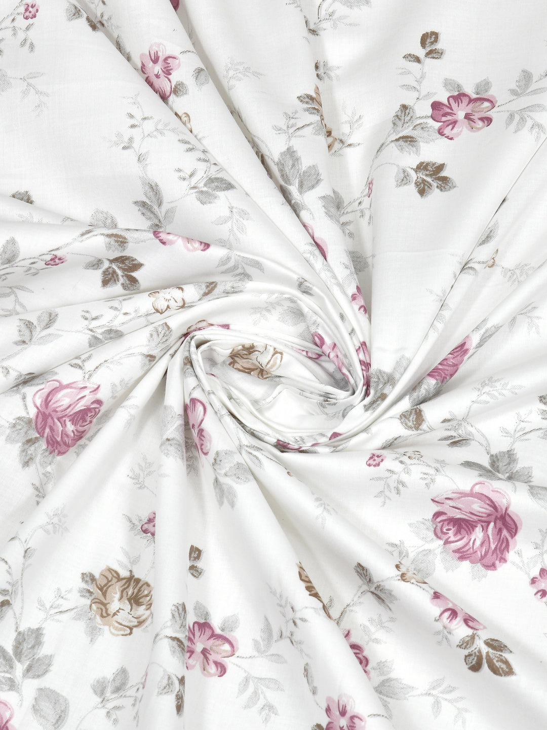 Dreamscape 100% Cotton Floral Bedsheet Set | 300 TC | Pink