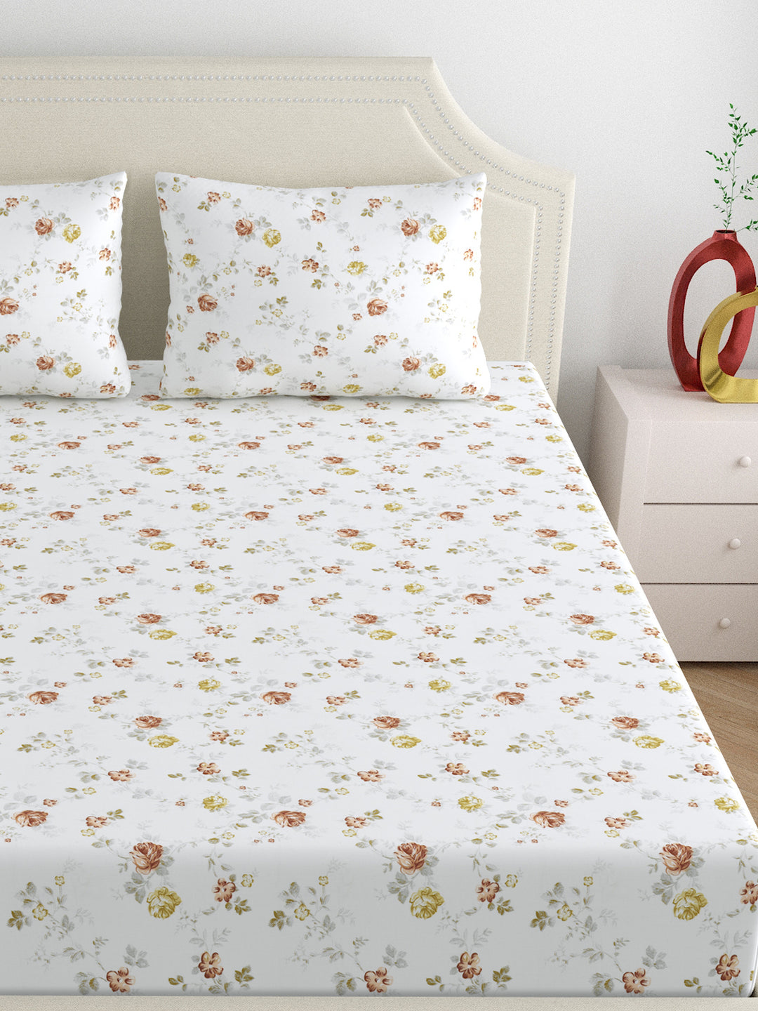 Dreamscape 100% Cotton 300TC Floral Bedsheet Set