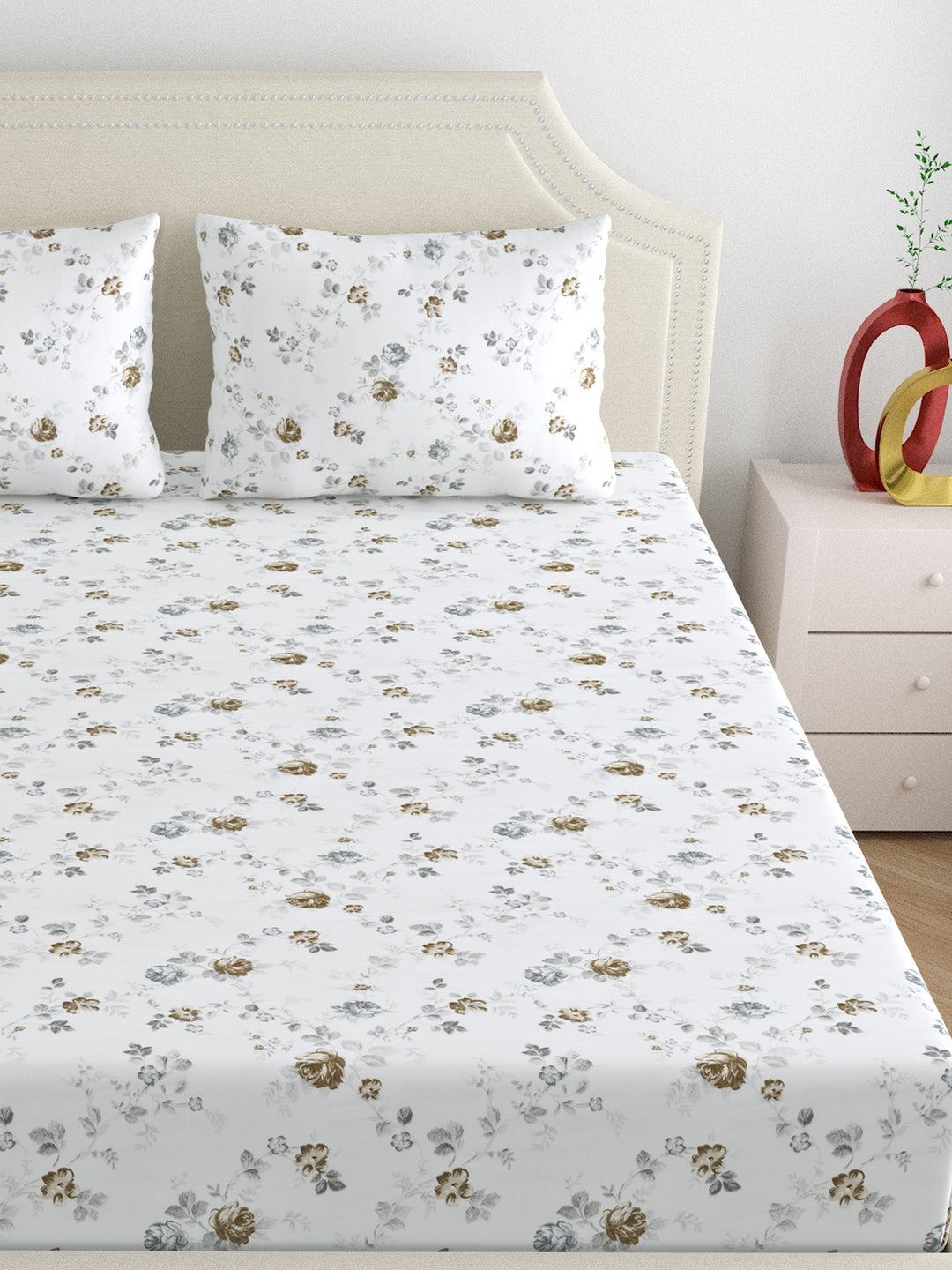 Dreamscape 100% Cotton 300TC Floral Bedsheet Set