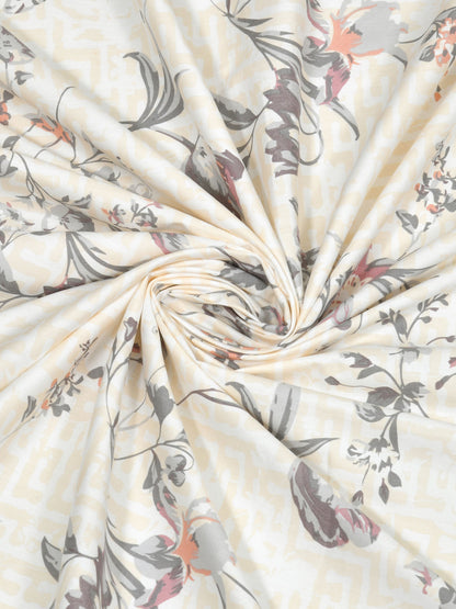 Dreamscape 100% Cotton Floral Bedsheet Set | 250 TC | Peach
