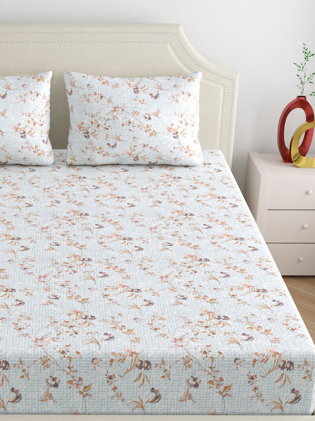 Dreamscape 100% Cotton 250TC Floral Bedsheet Set