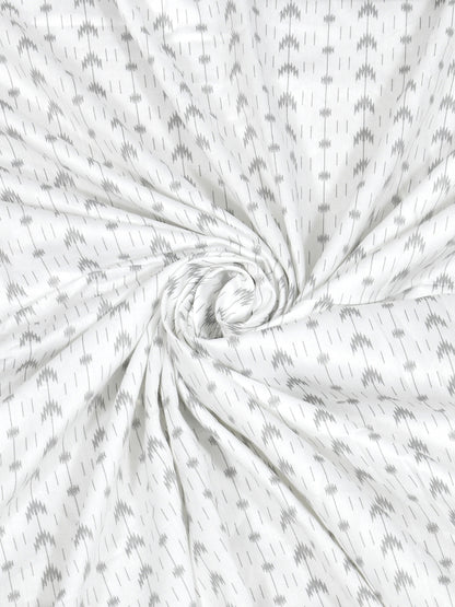 Dreamscape 100% Cotton Abstract Bedsheet Set | 250 TC | Grey