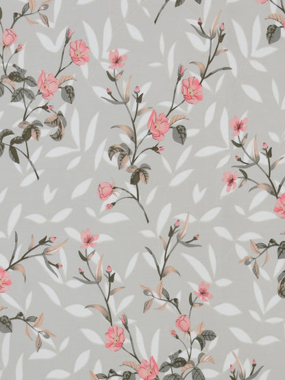 Dreamscape 100% Cotton Floral Bedsheet Set | 200 TC | Beige