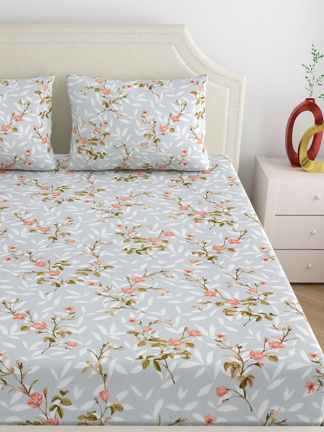 Dreamscape 100% Cotton 200TC Floral Bedsheet Set